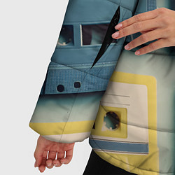 Куртка зимняя женская Ретро аудио кассеты, цвет: 3D-черный — фото 2