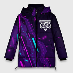 Куртка зимняя женская GTA neon gaming, цвет: 3D-черный