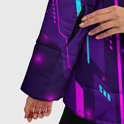 Куртка зимняя женская Cyberpunk 2077 neon gaming, цвет: 3D-черный — фото 2