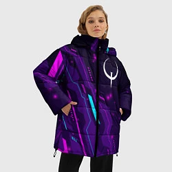 Куртка зимняя женская Quake neon gaming, цвет: 3D-черный — фото 2