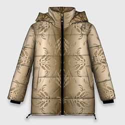 Куртка зимняя женская Коричневый градиент с узором, цвет: 3D-черный