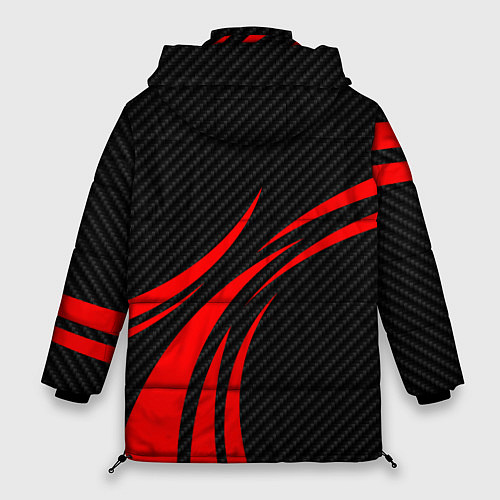 Женская зимняя куртка GTR Nissan - Carbon and red / 3D-Красный – фото 2