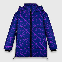 Куртка зимняя женская Паттерн из контурных треугольников, цвет: 3D-светло-серый