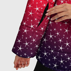 Куртка зимняя женская Градиент оранжево-фиолетовый со звёздочками, цвет: 3D-красный — фото 2