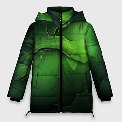 Куртка зимняя женская Зеленая яркая абстрактная текстура, цвет: 3D-светло-серый