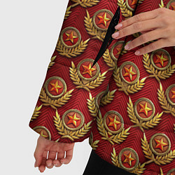 Куртка зимняя женская Красные звезды СССР, цвет: 3D-черный — фото 2