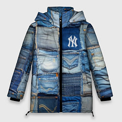 Женская зимняя куртка Patchwork - New York yankees baseball team