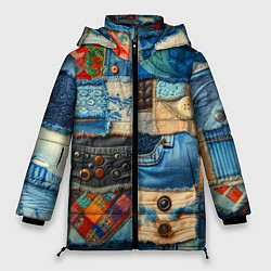 Женская зимняя куртка Vanguard denim patchwork - ai art
