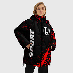 Куртка зимняя женская Honda red sport tires, цвет: 3D-черный — фото 2