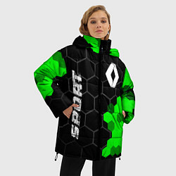 Куртка зимняя женская Renault green sport hexagon, цвет: 3D-черный — фото 2