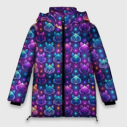 Куртка зимняя женская Фурри мордочки лисица, цвет: 3D-светло-серый