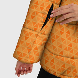 Куртка зимняя женская Жёлтый паттерн маленькие треугольники, цвет: 3D-светло-серый — фото 2