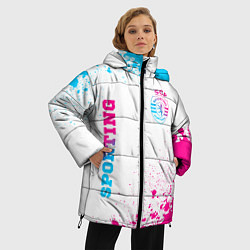 Куртка зимняя женская Sporting neon gradient style вертикально, цвет: 3D-черный — фото 2