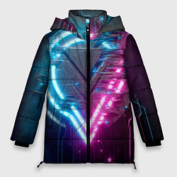 Женская зимняя куртка Neon geometric abstraction - ai art