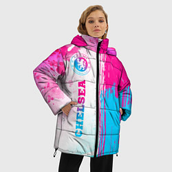Куртка зимняя женская Chelsea neon gradient style по-вертикали, цвет: 3D-черный — фото 2