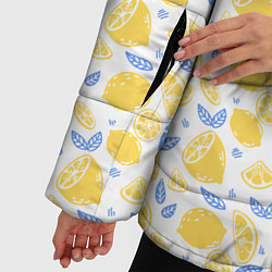 Куртка зимняя женская Летний вайб - паттерн лимонов, цвет: 3D-черный — фото 2
