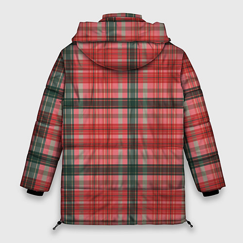 Женская зимняя куртка Красно-серая шотландская клетка / 3D-Красный – фото 2