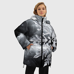 Куртка зимняя женская Чено-белая снежинка, цвет: 3D-светло-серый — фото 2