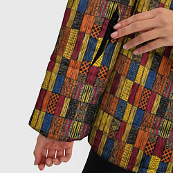 Куртка зимняя женская Африканский геометрический узор-паттерн, цвет: 3D-черный — фото 2