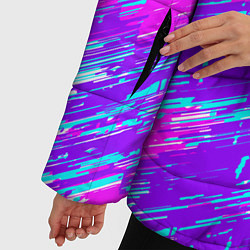 Куртка зимняя женская Neon glitch, цвет: 3D-черный — фото 2