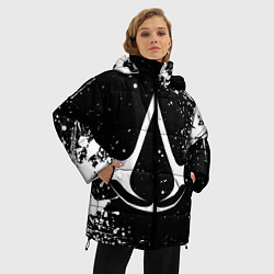 Куртка зимняя женская White logo of assasin, цвет: 3D-черный — фото 2