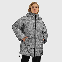 Куртка зимняя женская Серый текстурированный кубики, цвет: 3D-светло-серый — фото 2