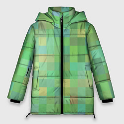 Куртка зимняя женская Пиксели в зеленом, цвет: 3D-светло-серый