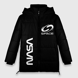 Женская зимняя куртка Nasa space logo white