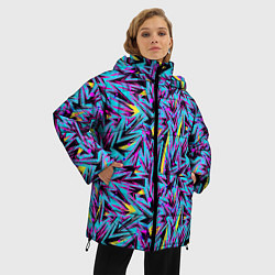 Куртка зимняя женская Абстрактный узор с геометрической концепцией, цвет: 3D-черный — фото 2