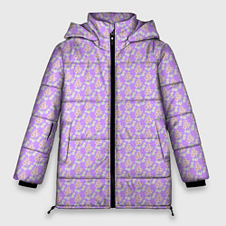 Женская зимняя куртка Паттерн сиреневый цветочный