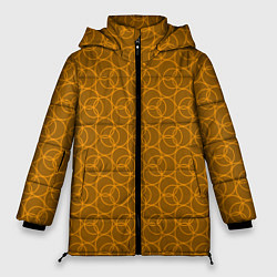Куртка зимняя женская Паттерн из кругов контурных, цвет: 3D-черный