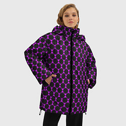 Куртка зимняя женская Паттерн сетчатый, цвет: 3D-черный — фото 2