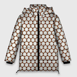 Куртка зимняя женская Паттерн сетчатые звездочки, цвет: 3D-черный
