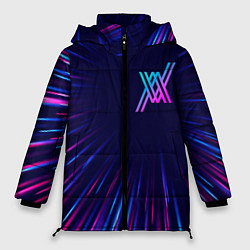 Куртка зимняя женская Darling in the FranXX neon blast lines, цвет: 3D-черный