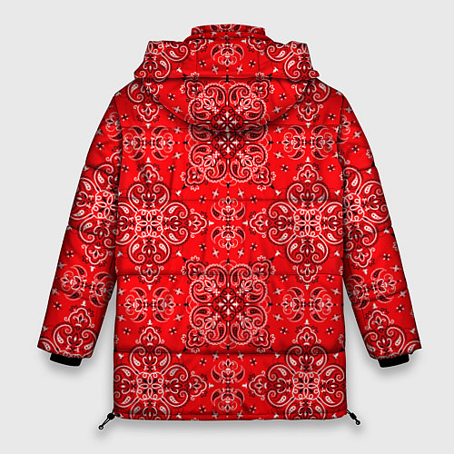 Женская зимняя куртка Цветной орнамент / 3D-Красный – фото 2