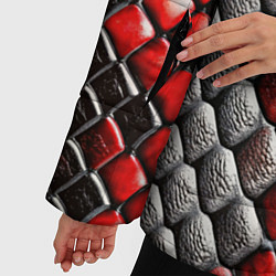 Куртка зимняя женская Змеиная объемная текстурная красная шкура, цвет: 3D-красный — фото 2