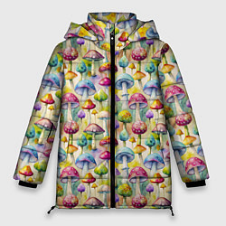 Куртка зимняя женская Грибной узор, цвет: 3D-светло-серый