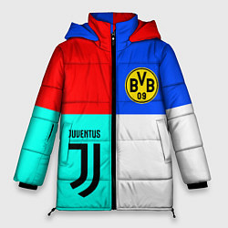 Куртка зимняя женская Juventus x Borussia, цвет: 3D-черный
