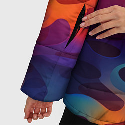 Куртка зимняя женская Паттерн неоновой волны, цвет: 3D-черный — фото 2