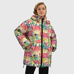 Куртка зимняя женская Граффити с подтёками, цвет: 3D-черный — фото 2