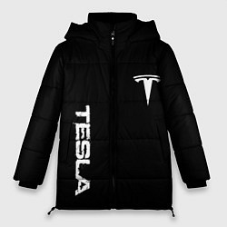 Женская зимняя куртка Tesla logo white