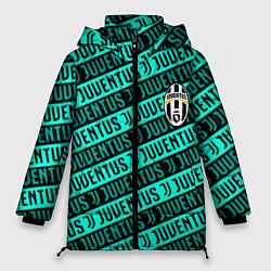 Женская зимняя куртка Juventus pattern logo steel