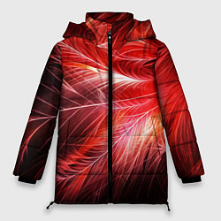 Куртка зимняя женская Перья феникса - абстракция, цвет: 3D-черный
