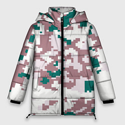 Куртка зимняя женская Пиксельный камуфляж европа, цвет: 3D-черный