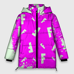 Куртка зимняя женская Fortnite pattern pink, цвет: 3D-красный