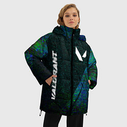 Куртка зимняя женская Valorant glitch blue cybersport, цвет: 3D-черный — фото 2