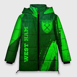 Женская зимняя куртка West Ham - green gradient вертикально