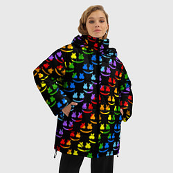 Куртка зимняя женская Marshmello pattern neon, цвет: 3D-черный — фото 2