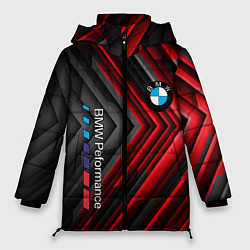 Женская зимняя куртка BMW geometry stripes red