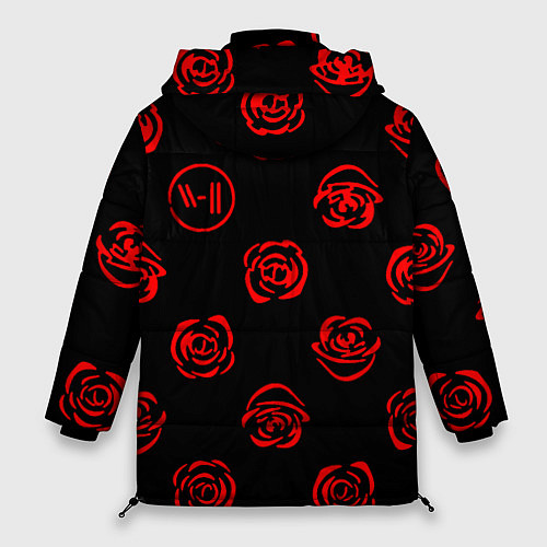 Женская зимняя куртка Twenty one pilots rose pattern / 3D-Красный – фото 2